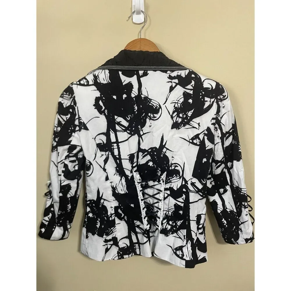 Alberto Makali abstract print art to wear blazer size 4 - Picture 2 of 9